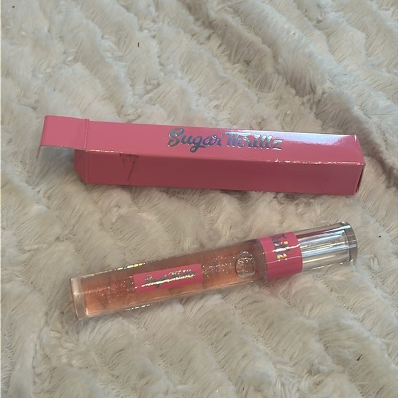 New sugar Thrillz glasting lipgloss clear glitter pink full size bottle make up - Picture 3 of 4